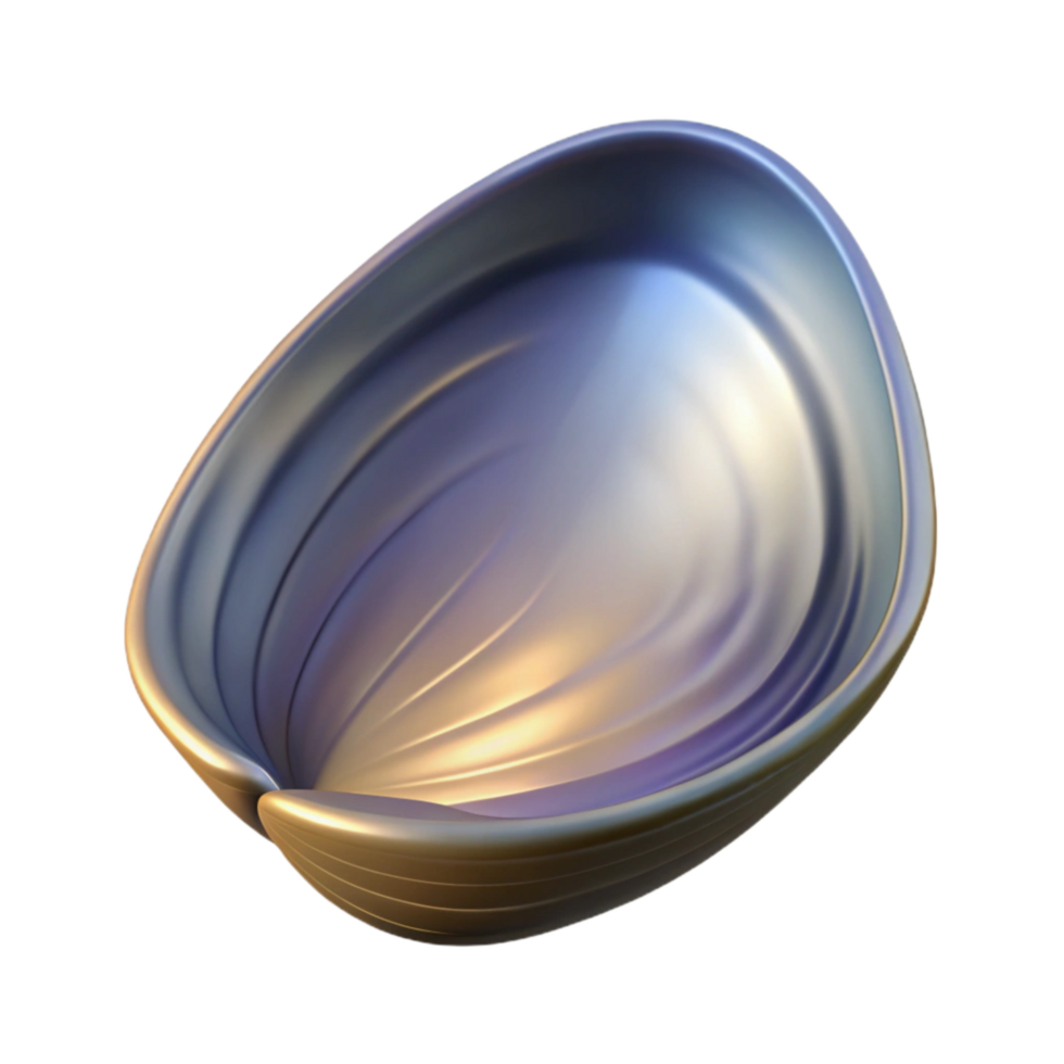 serene creative Single Mussel Shell Cutout Transparent Background original png