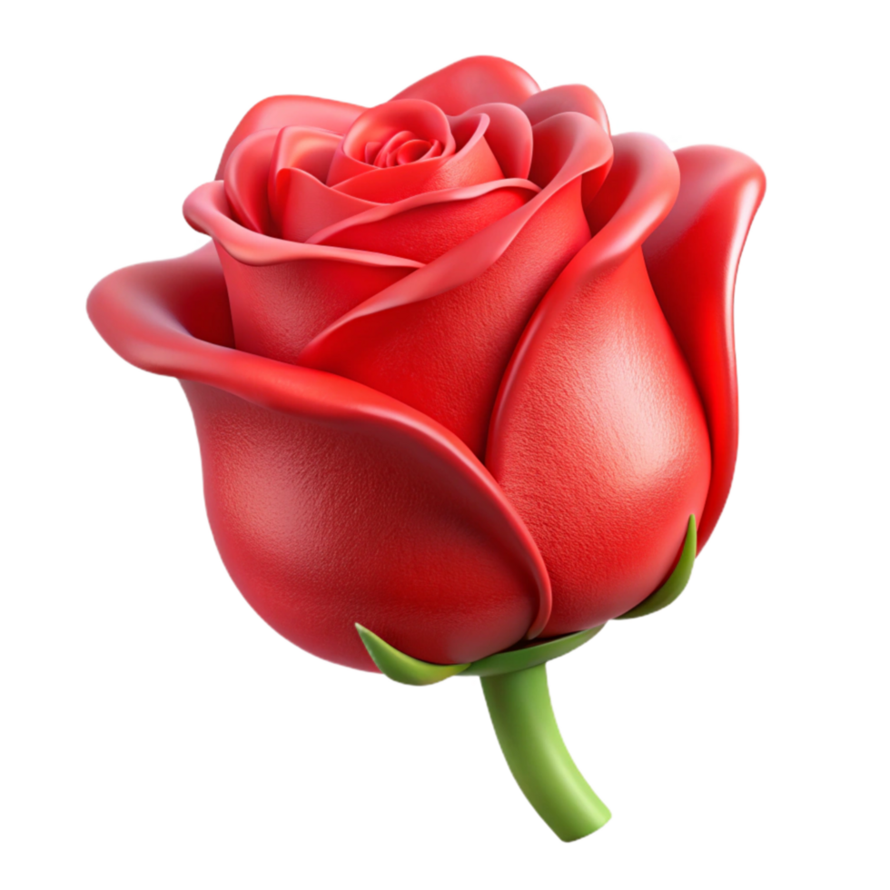 stunning minimalist Single Red Rose Bud Cutout png