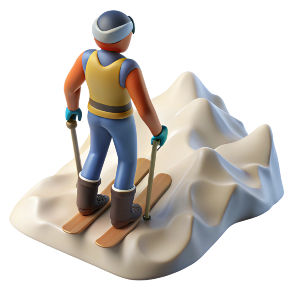 stunning contemporary Skier on Slope Downhill View Cutout png