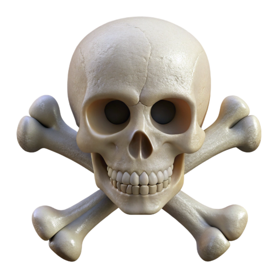 magnificent creative Skull with Crossbones Isolated on White exclusive png