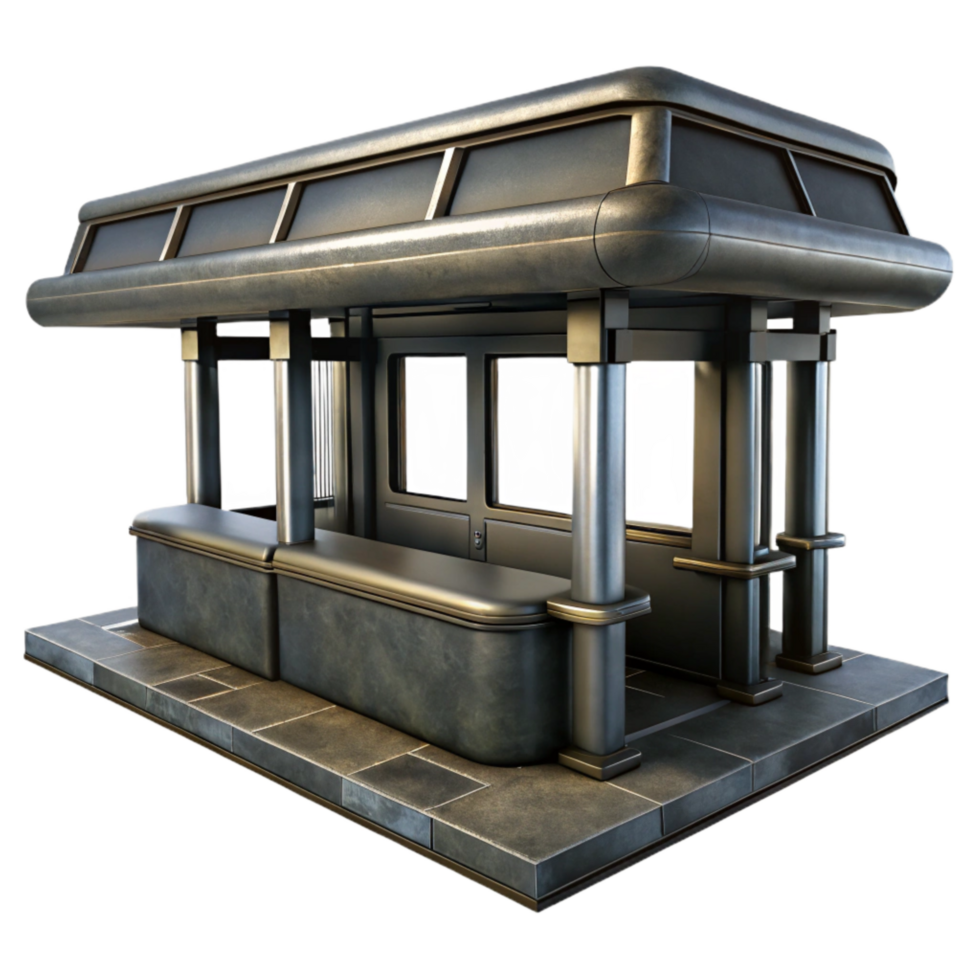 dramatic abstract Sleek Black Monorail Station Cutout high quality png