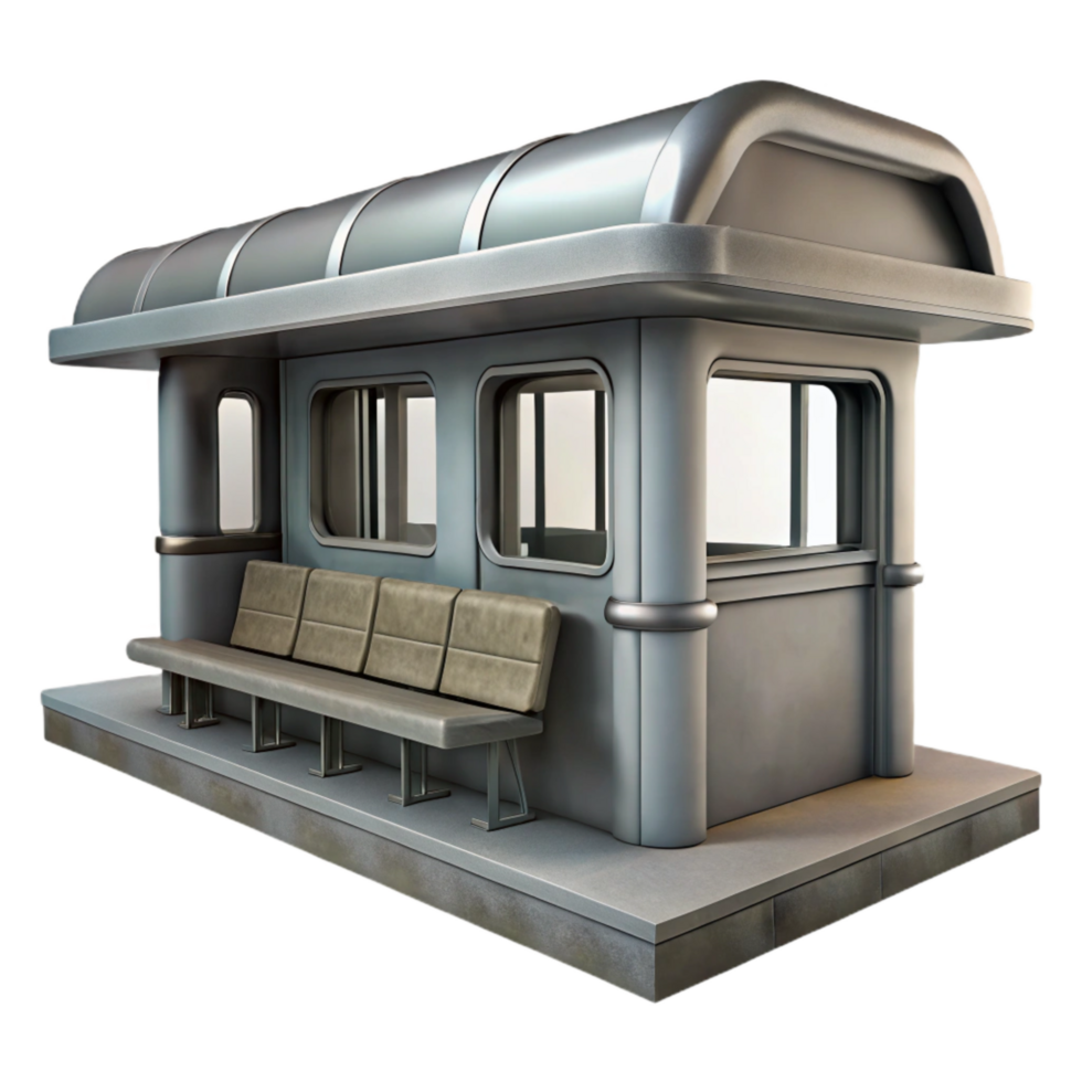 dramatic rustic Sleek Gray Monorail Station Interior Cutout authentic png