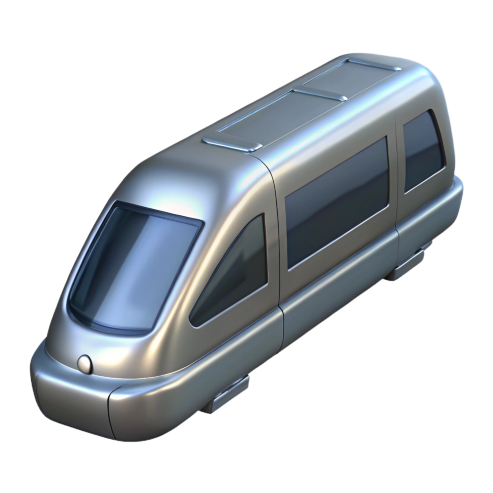 magnificent creative Sleek Silver Monorail Front View Isolated high resolution png