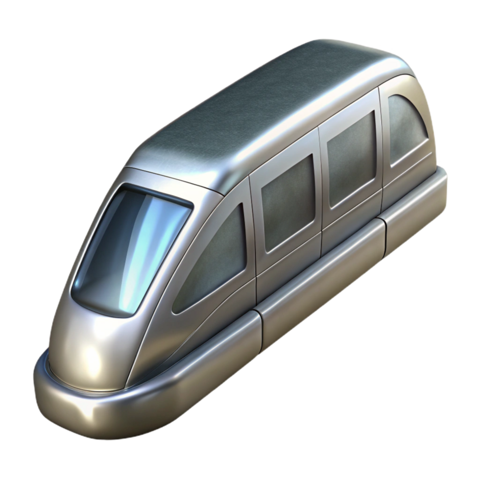 elegant abstract Sleek Silver Monorail Cutout on Transparent Background png