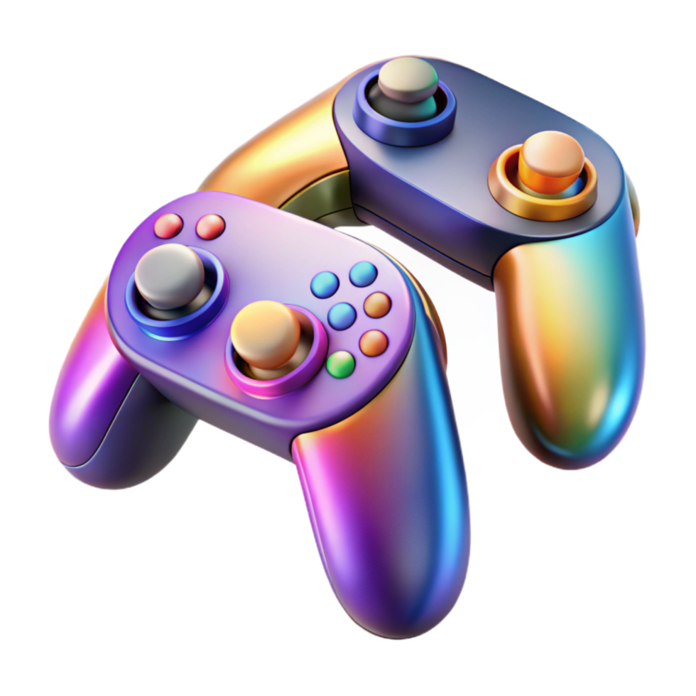 serene modern Sleek Vr Controllers with Vibrant Buttons Isolated high quality png