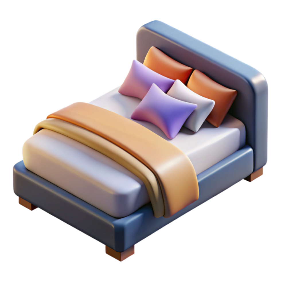 magnificent abstract Sleep Hygiene Icon Bed with Pillow Isolated detailed png