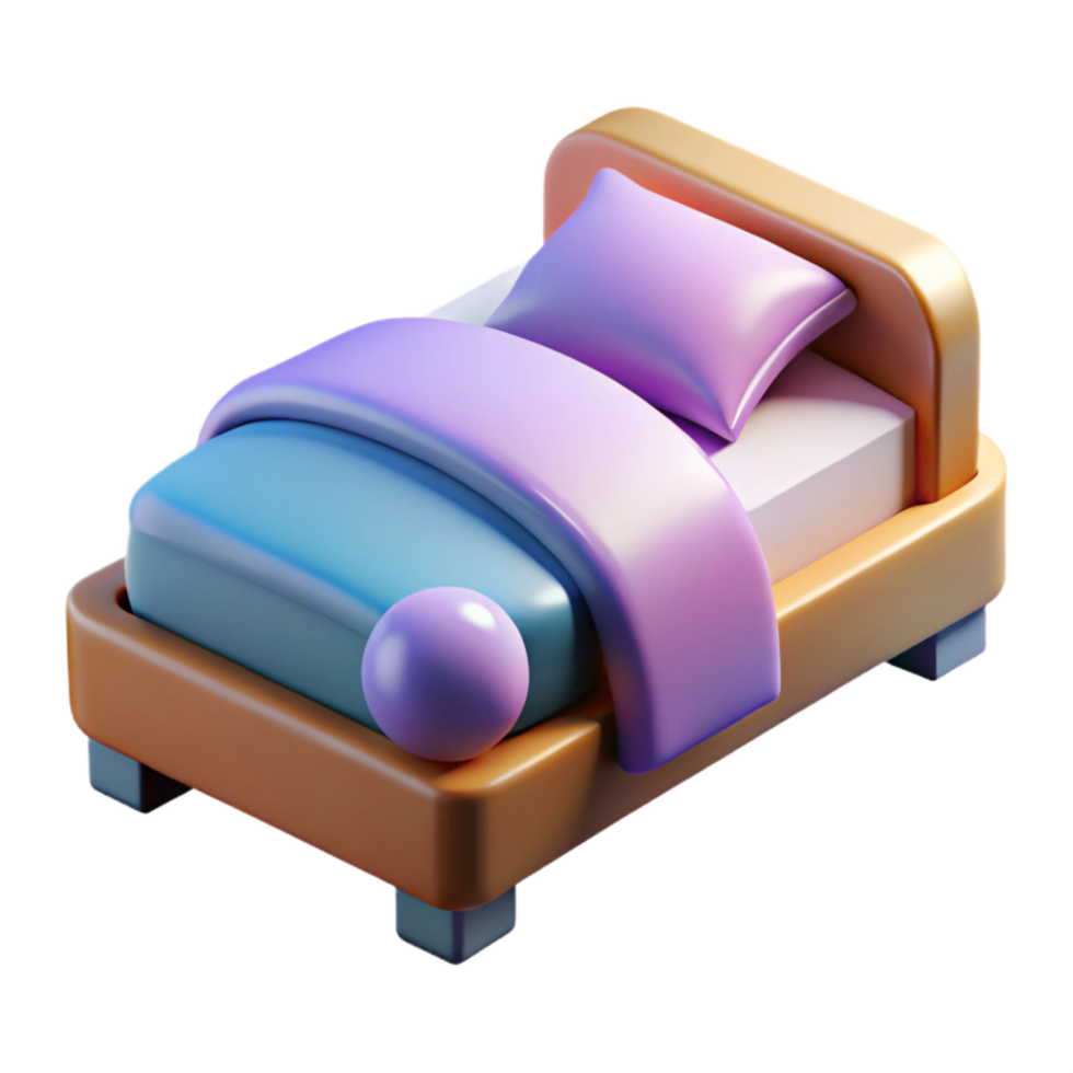 stunning artistic Sleep Hygiene Icon Bed with Pillow Isolated exclusive png
