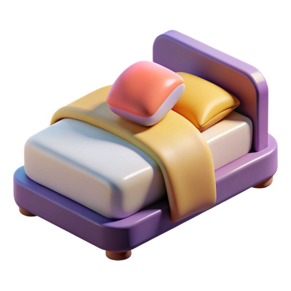 impressive modern Sleep Hygiene Icon Bed with Pillow Isolated high resolution png