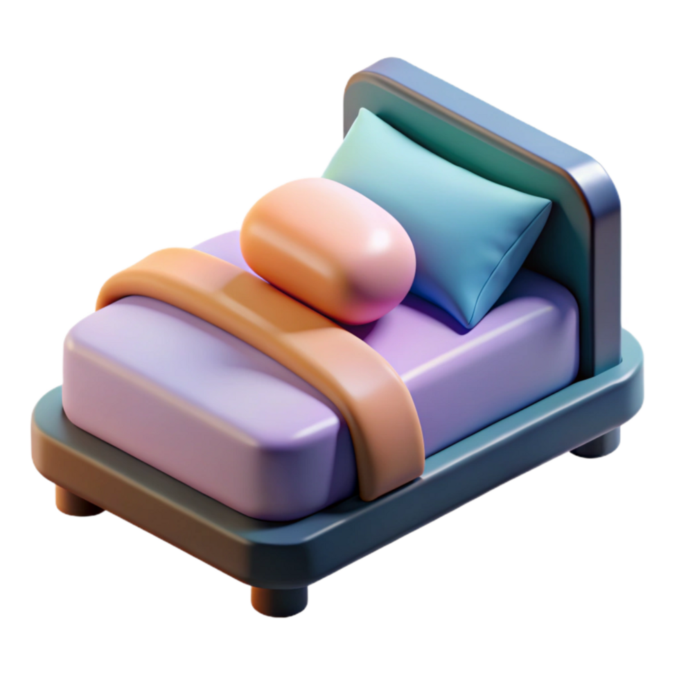 elegant traditional Sleep Hygiene Icon Bed with Pillow Isolated original png