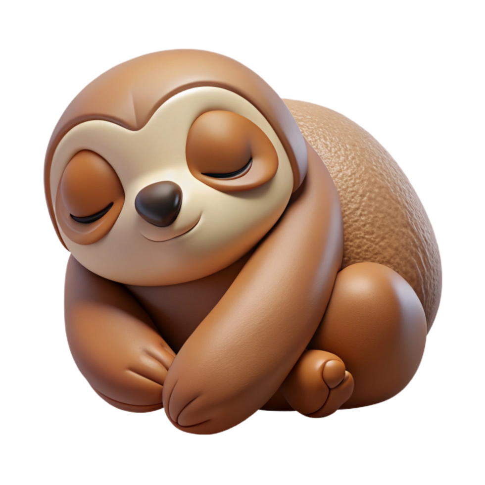 magnificent classic Sleeping Sloth Close Up Cutout high quality png