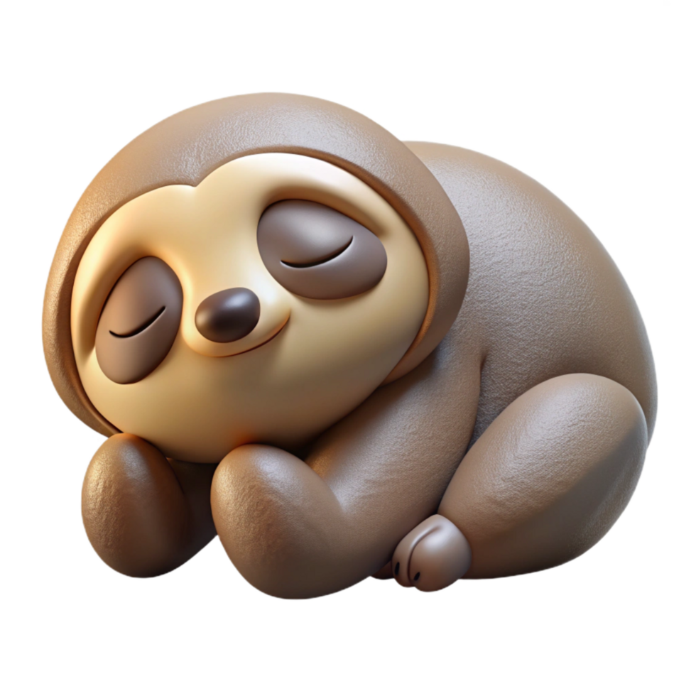 wonderful minimalist Sleeping Sloth Close Up Cutout original png