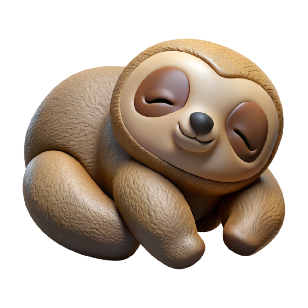 dramatic rustic Sleeping Sloth Close Up Cutout exclusive png