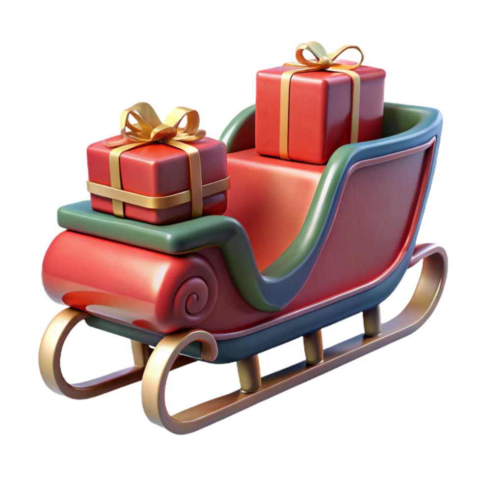 wonderful vintage Sleigh with Presents Transparent Background Cutout original png