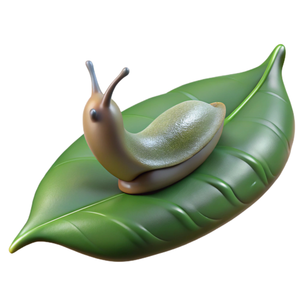 dramatic abstract Slug on Leaf Isolated professional png