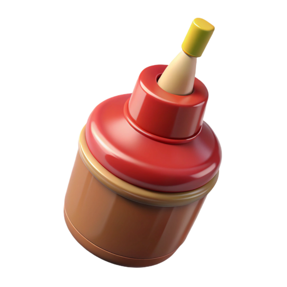impressive minimalist Small Batch Bbq Sauce Bottle with Brush Transparent Background professional png