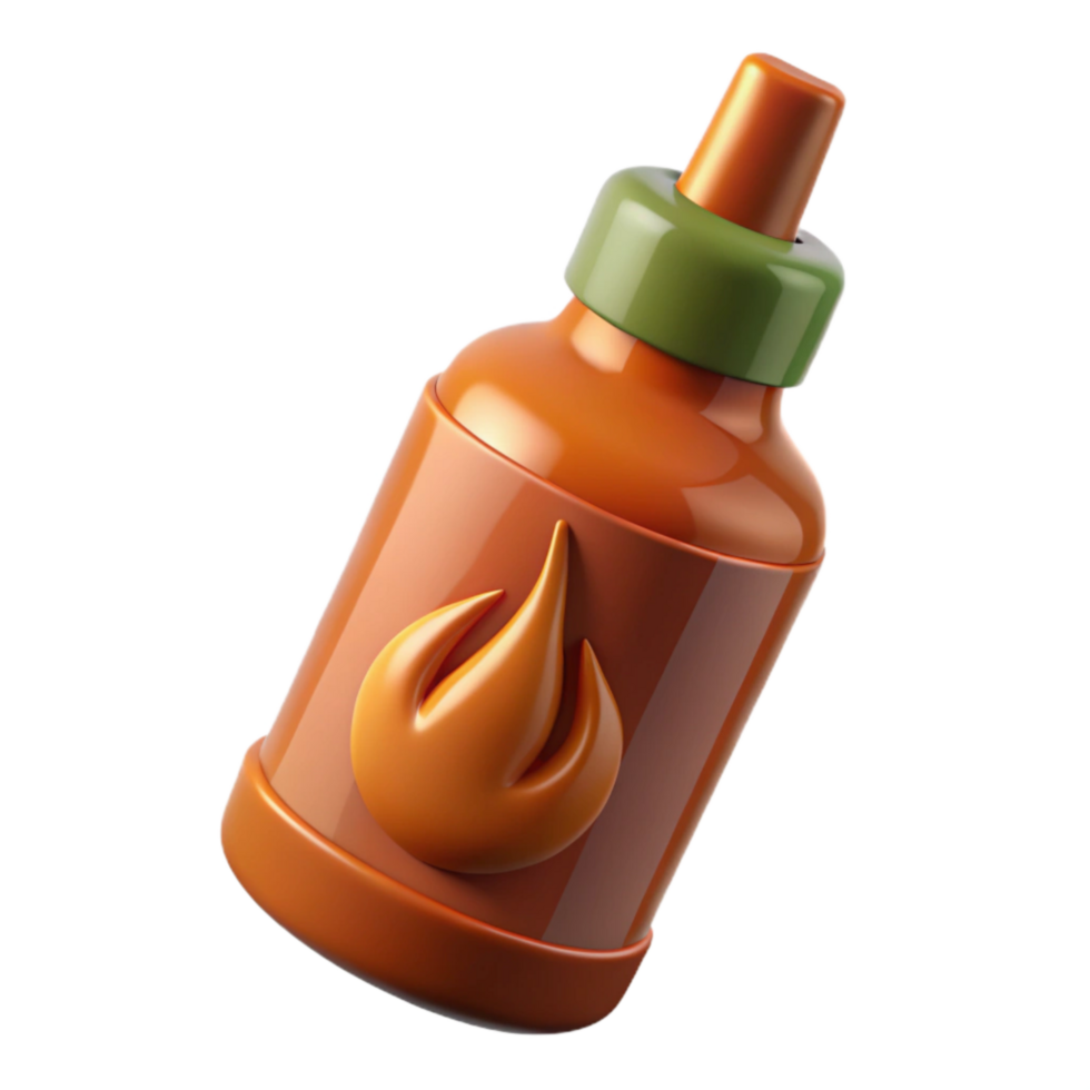 serene minimalist Small Batch Hot Sauce Bottle with Flames Cutout exclusive png