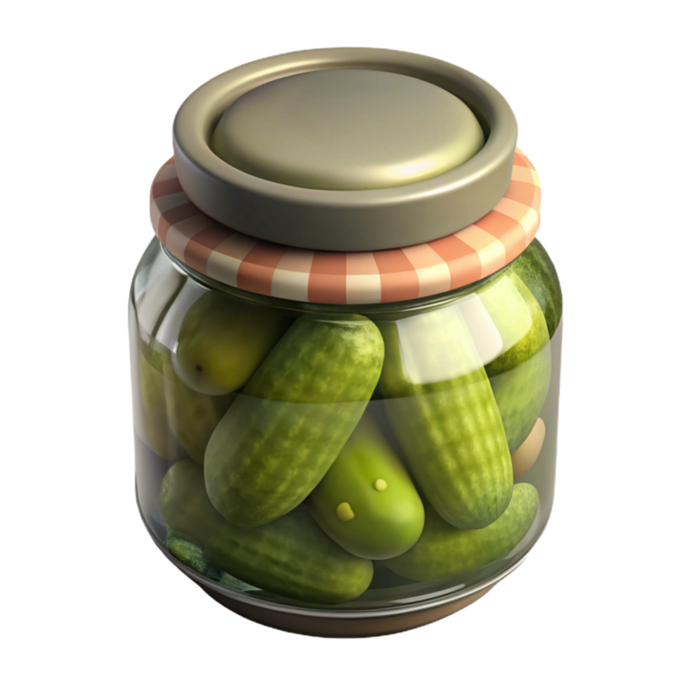vibrant rustic Small Batch Pickles Jar with Dill Transparent Background premium png
