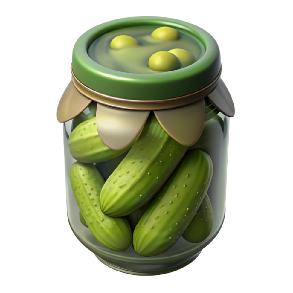 elegant artistic Small Batch Pickles Jar with Dill Transparent Background high quality png