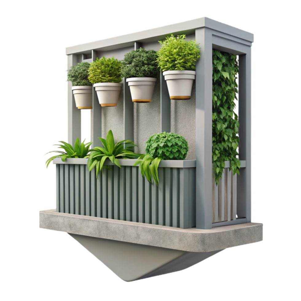 extraordinary abstract Small Vertical Garden for Balcony Transparent Background Space Saving exclusive png