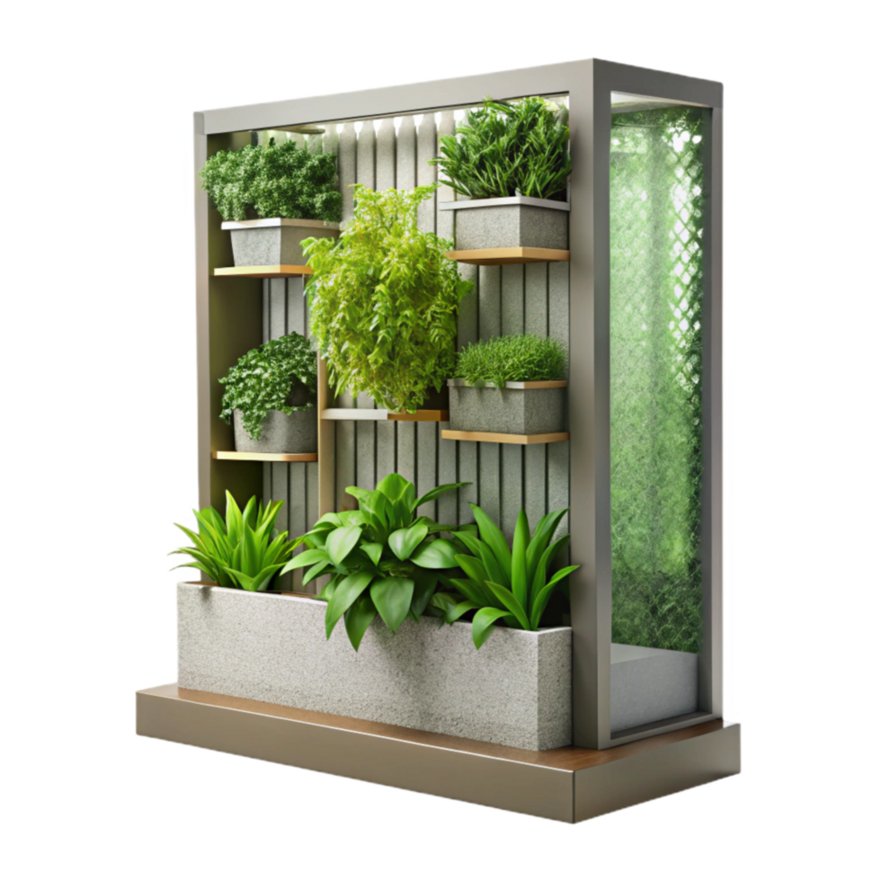 vibrant abstract Small Vertical Garden for Balcony Transparent Background Space Saving high resolution png