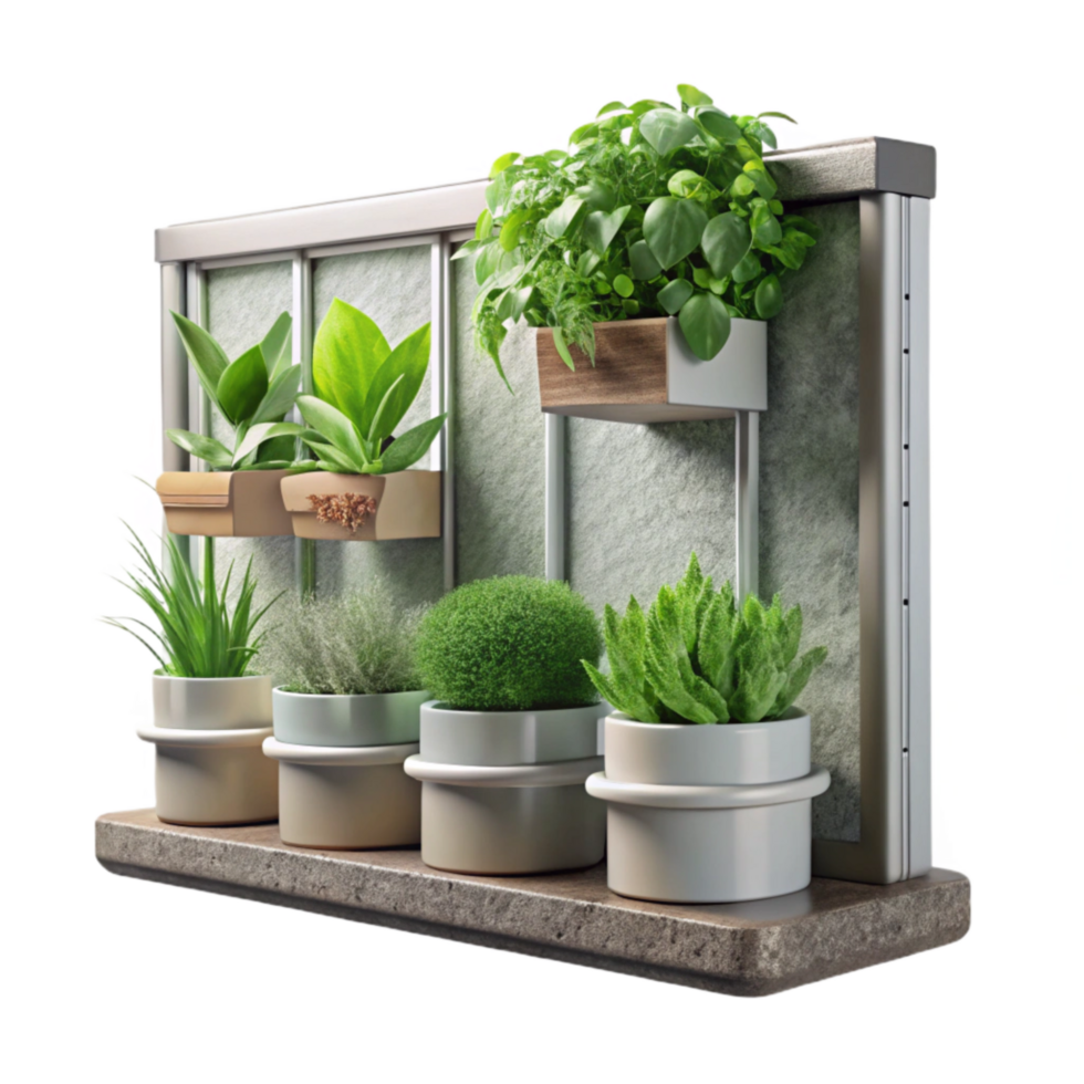 beautiful vintage Small Vertical Garden for Balcony Transparent Background Space Saving detailed png