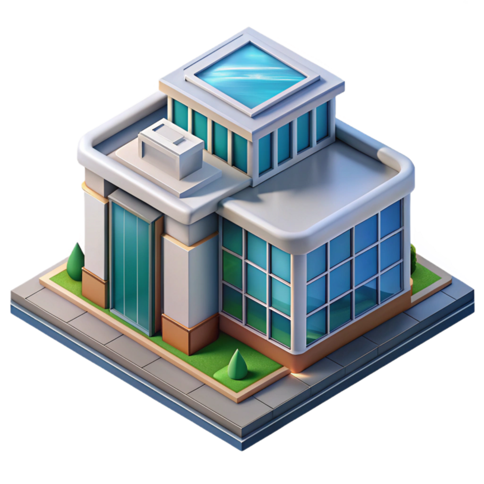 wonderful creative Smart City Building Isometric Transparent Background premium png