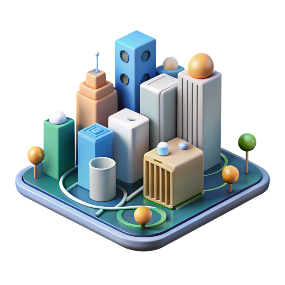 magnificent abstract Smart City Data Stream Visualization Isolated png