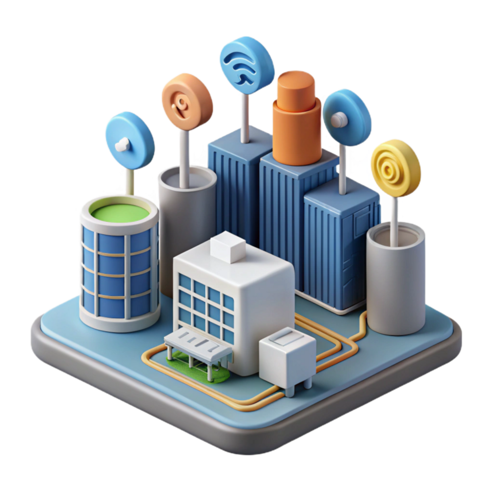 impressive contemporary Smart City Infrastructure Diagram Cutout Element high quality png