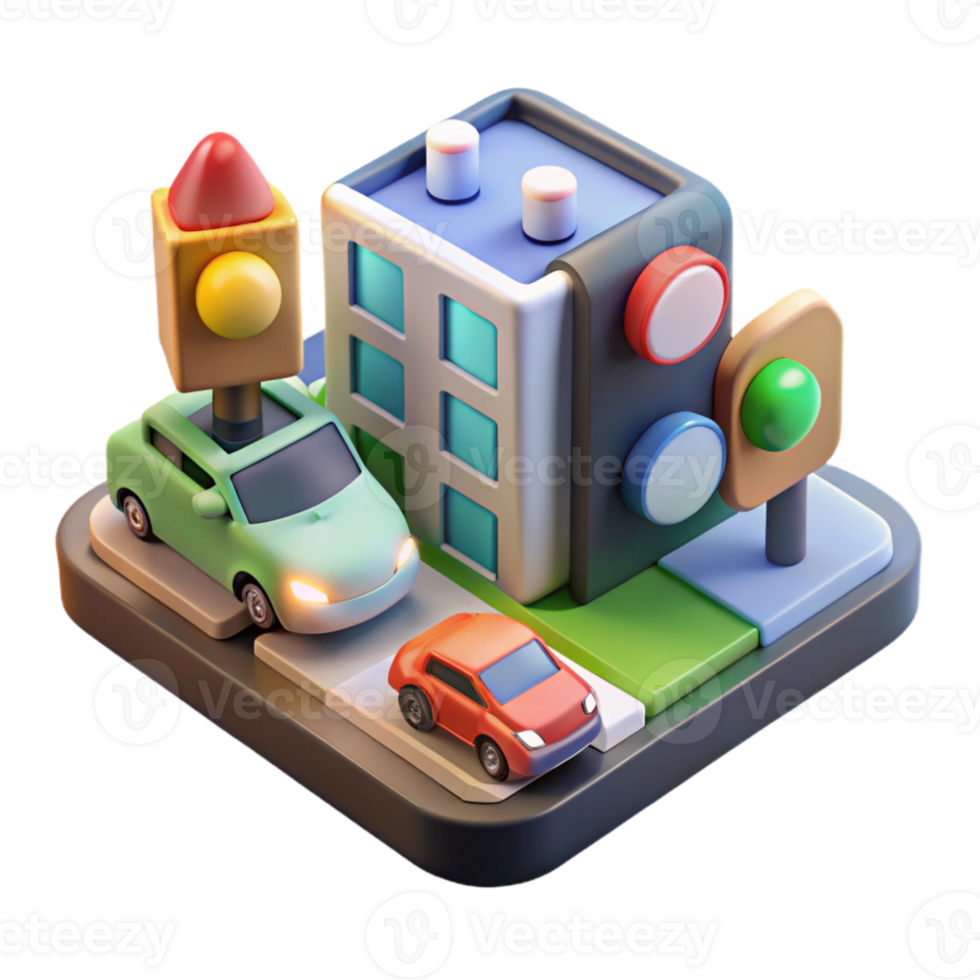 magnificent abstract Smart City Traffic Management System Isolated professional png