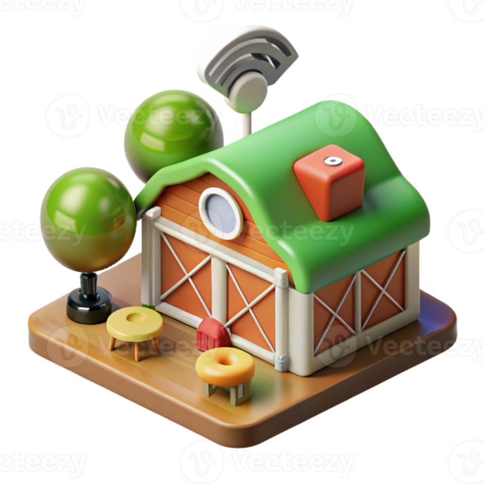 beautiful classic Smart Farm Sensor Network Diagram Isolated high resolution png
