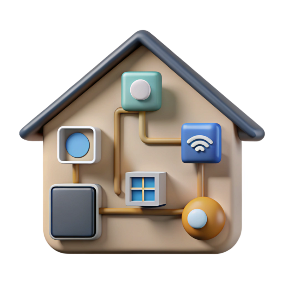 extraordinary modern Smart Home Automation System Diagram Cutout high quality png