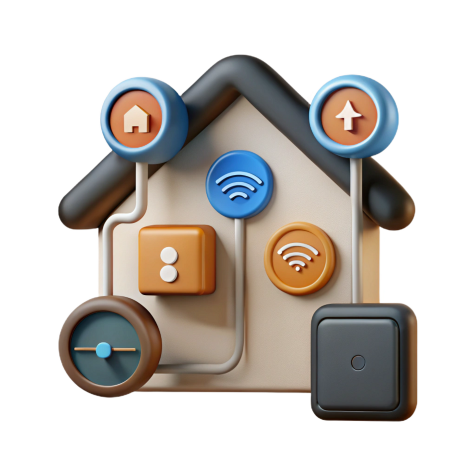 serene minimalist Smart Home Automation System Diagram Cutout high resolution png
