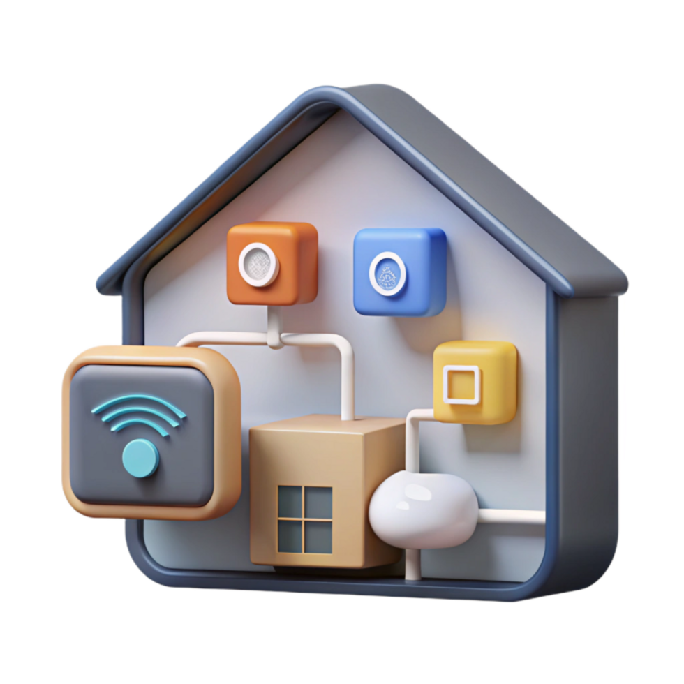elegant traditional Smart Home Automation System Diagram Cutout high quality png