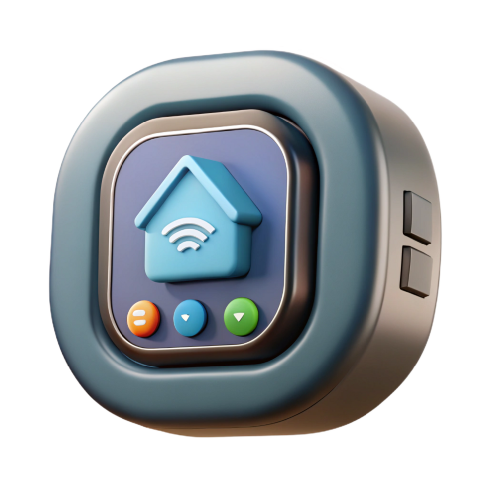 serene vintage Smart Home Hub Front View with Touchscreen Isolated png