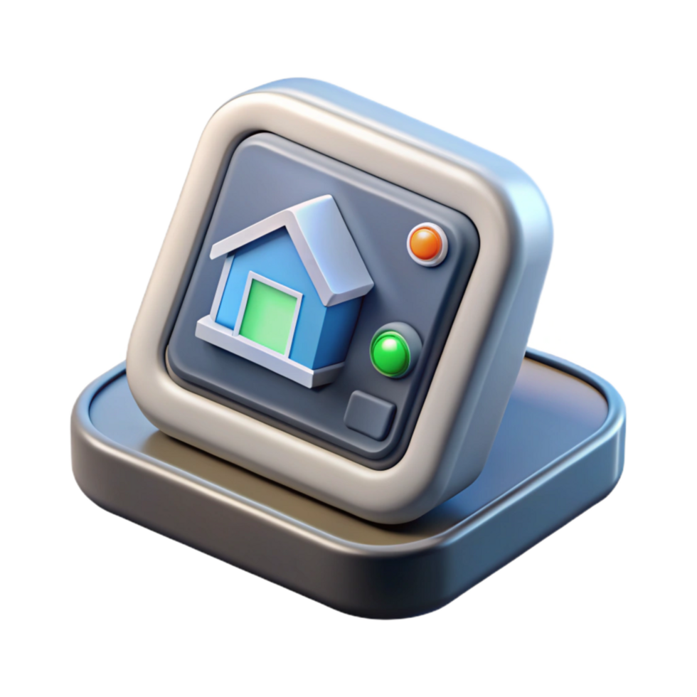 impressive minimalist Smart Home Hub with Touchscreen Display Isolated on Transparent Background original png