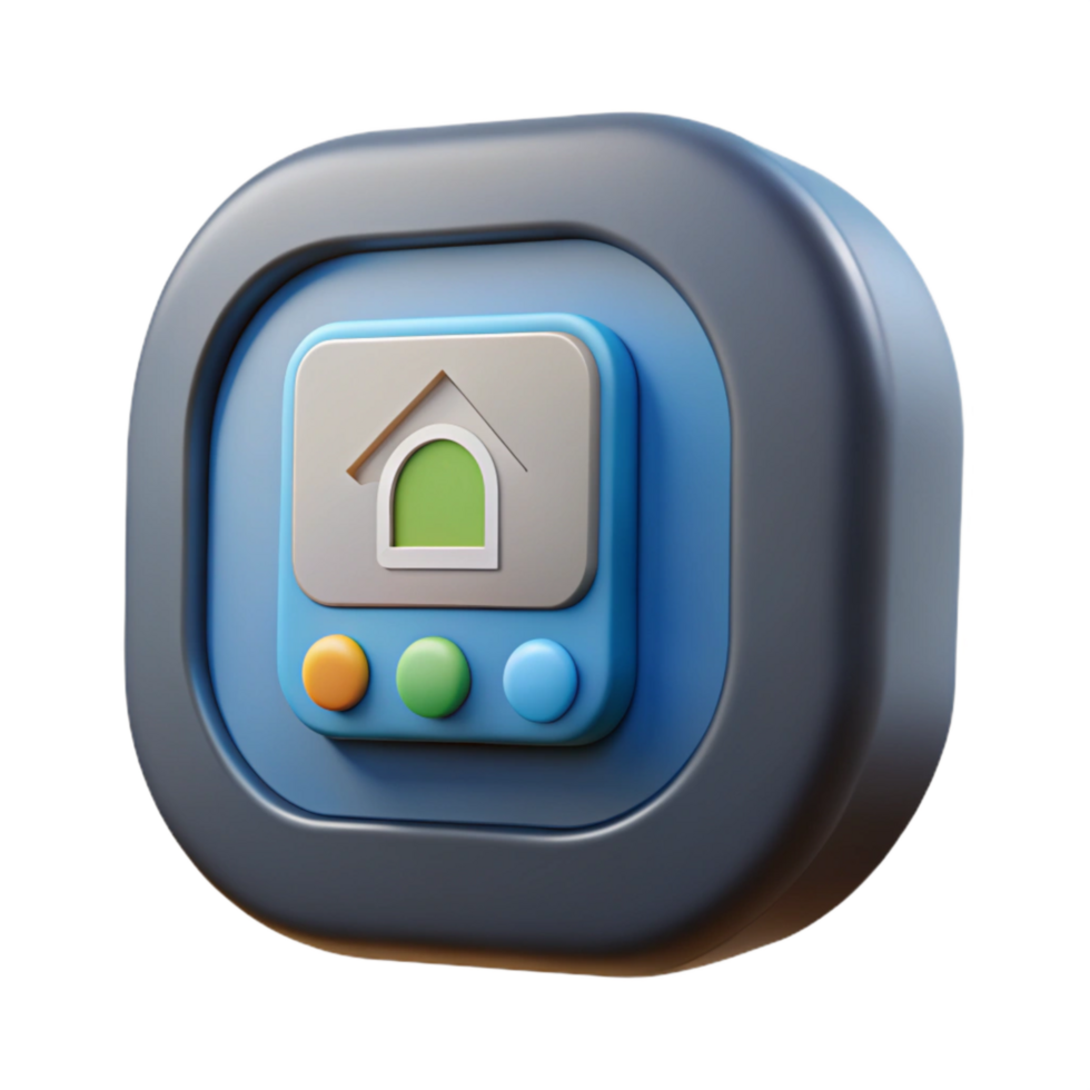 extraordinary creative Smart Home Hub Front View with Touchscreen Isolated detailed png