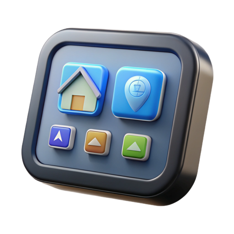 impressive traditional Smart Home Hub with Touchscreen Display Isolated on Transparent Background high quality png