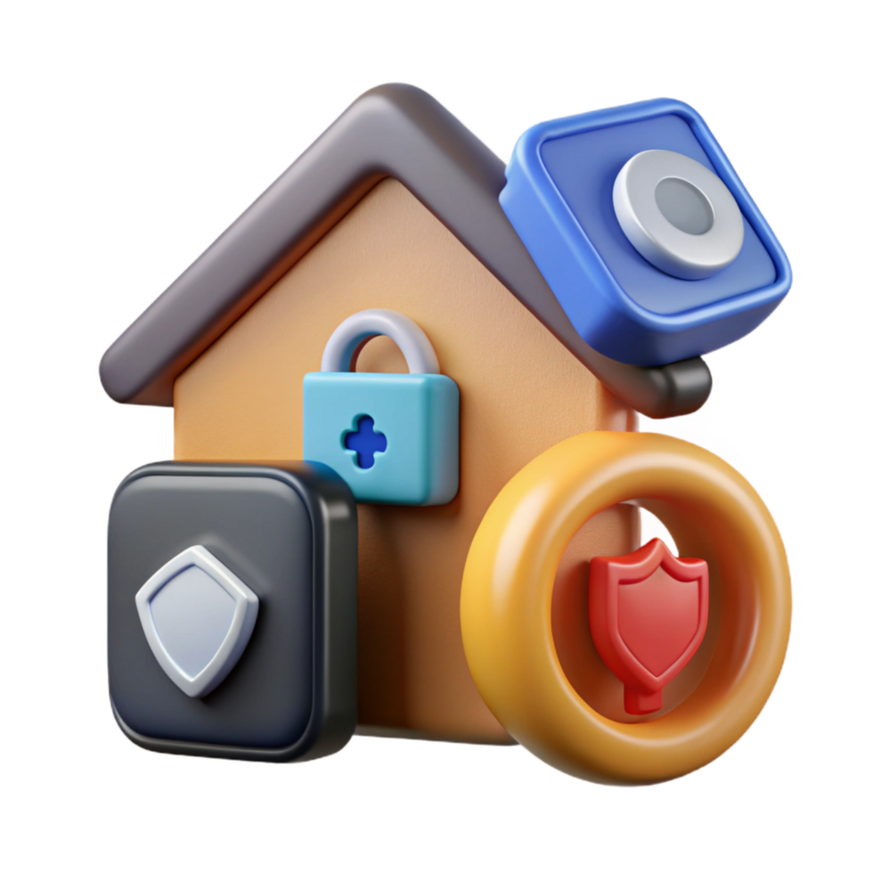 vibrant modern Smart Home Security System Icon Set Cutout authentic png