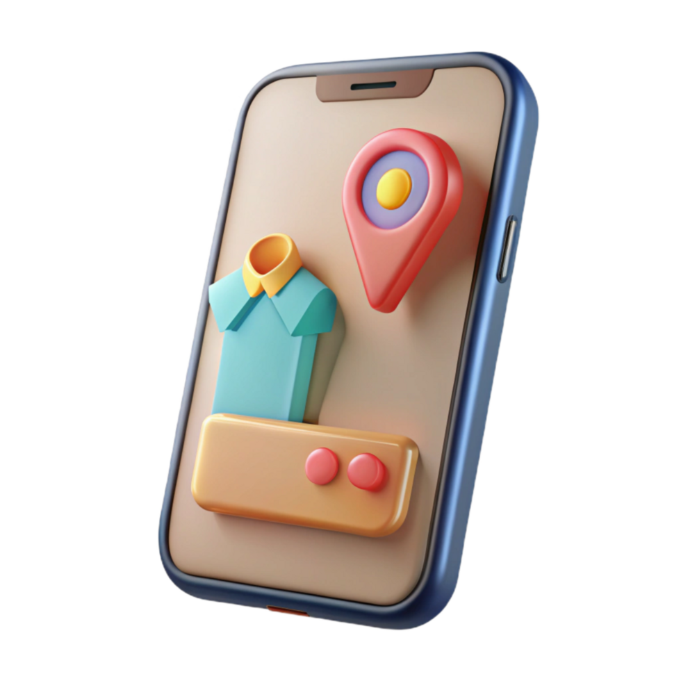 magnificent creative Smartphone with Fashion App on Transparent Background genuine png