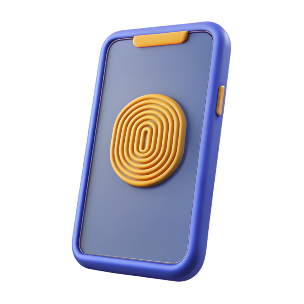 stunning classic Smartphone with Fingerprint Sensor Isolated Element png