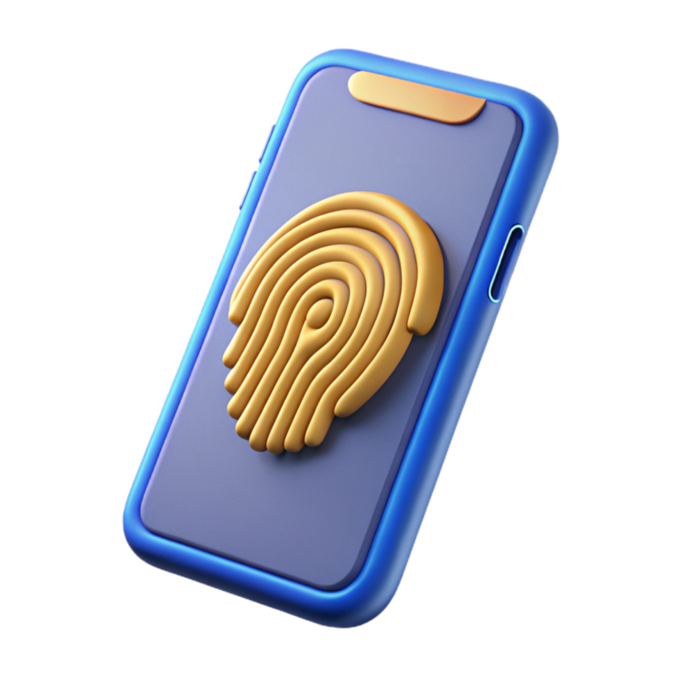 vibrant creative Smartphone with Fingerprint Sensor Isolated Element png