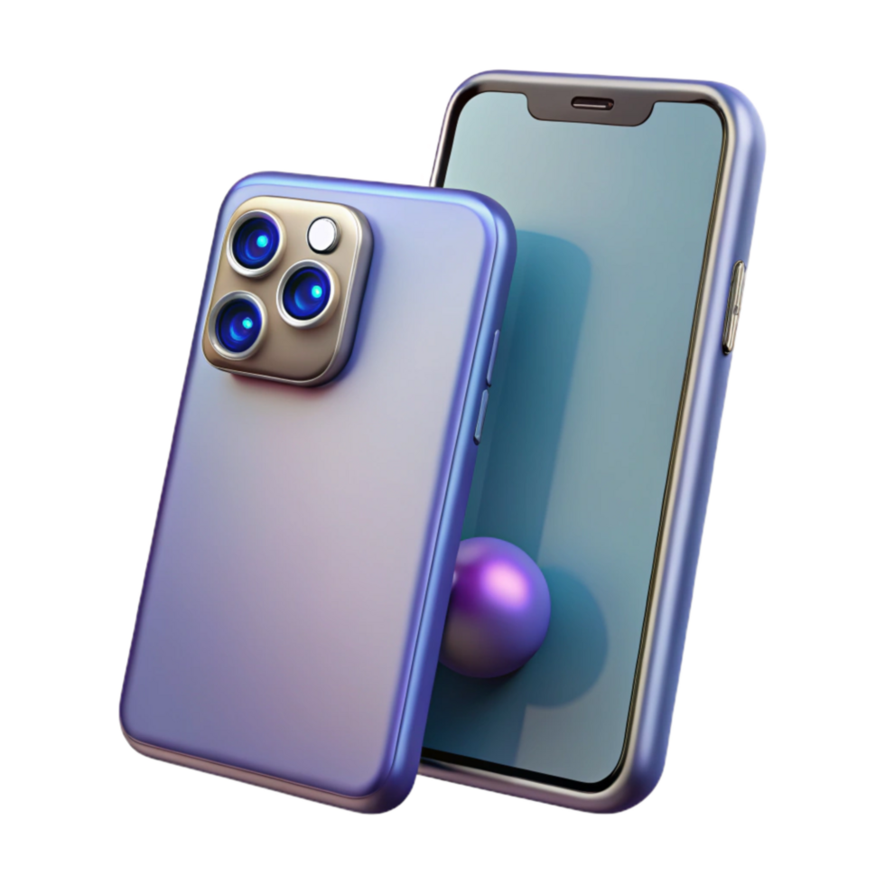 serene rustic Smartphone with Triple Camera Isolated Element professional png