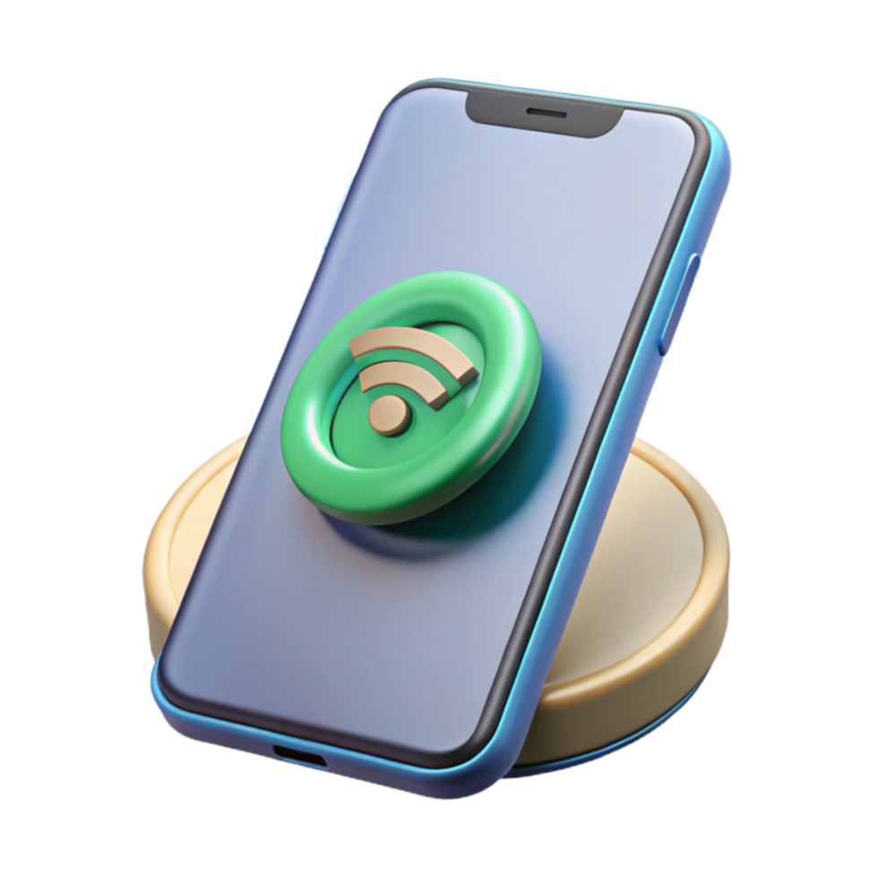 vibrant traditional Smartphone with Wireless Charging Isolated Element high resolution png