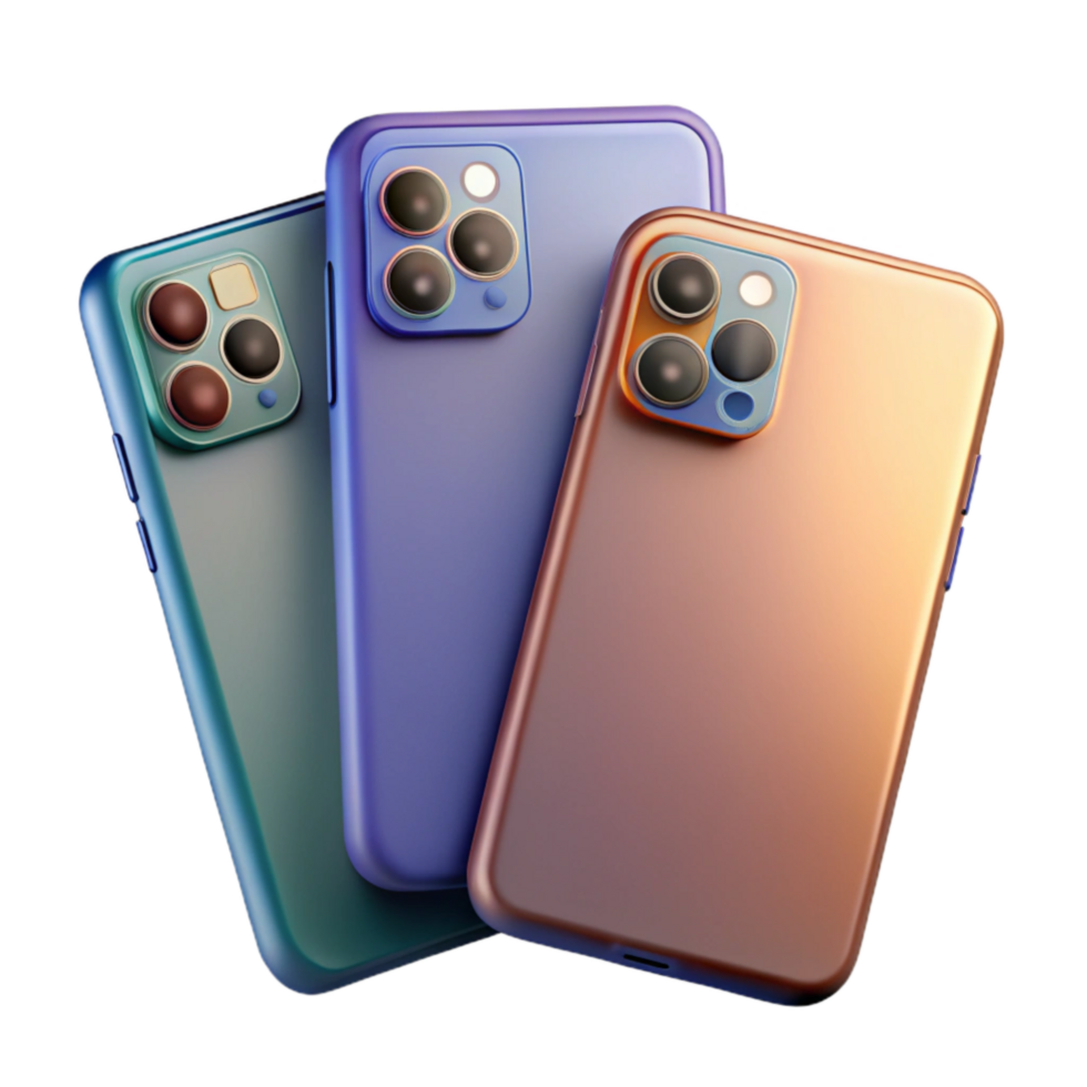 vibrant creative Smartphone with Triple Camera Isolated Element png