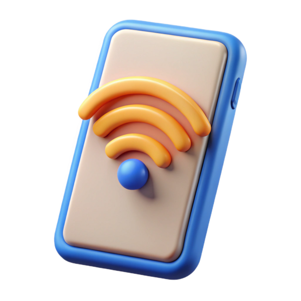 impressive abstract Smartphone with Wireless Hotspot Isolated Element premium png