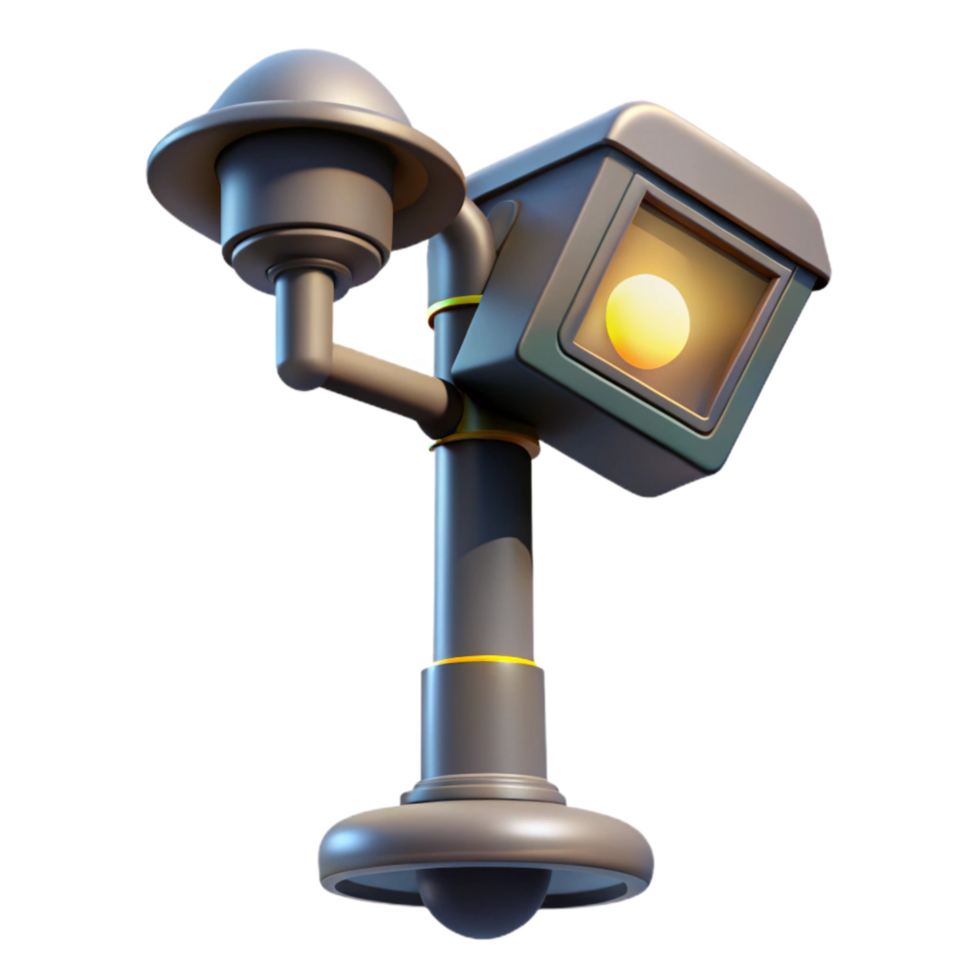 vibrant classic Smart Streetlight with Sensors Isolated professional png