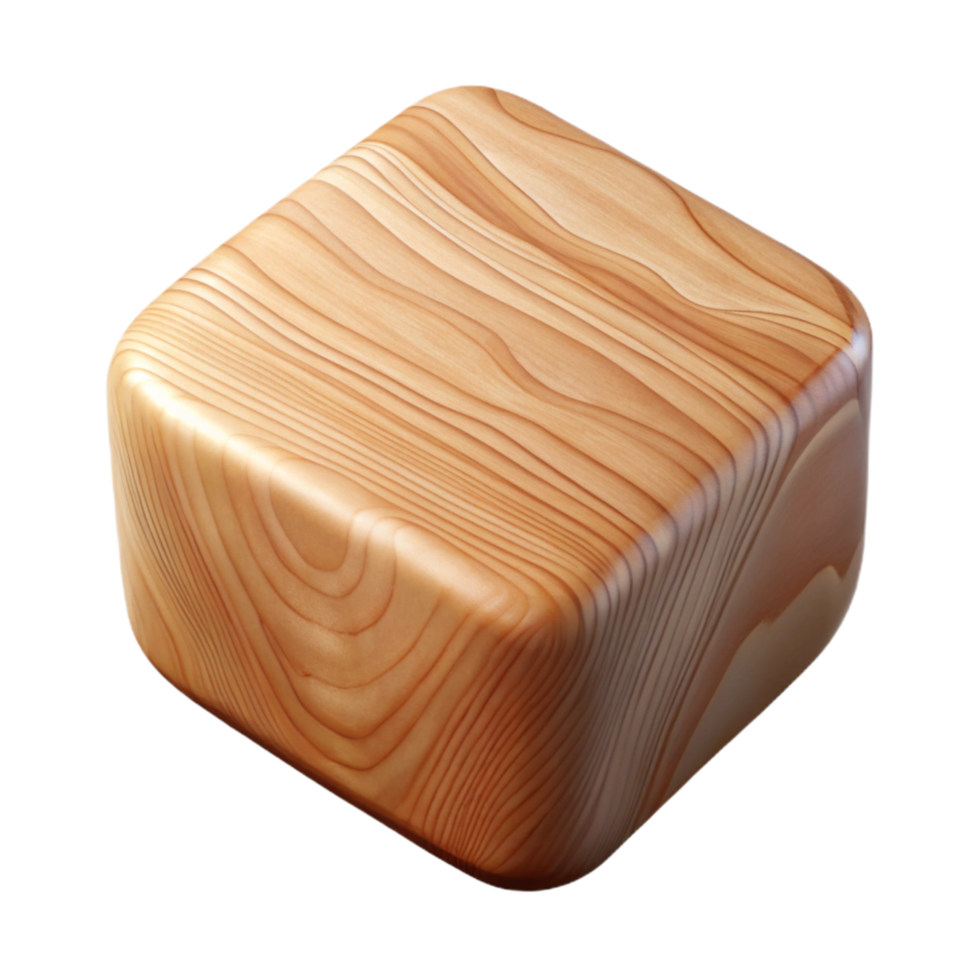 stunning minimalist Smooth Cedar Wood Block Isolated on White detailed png