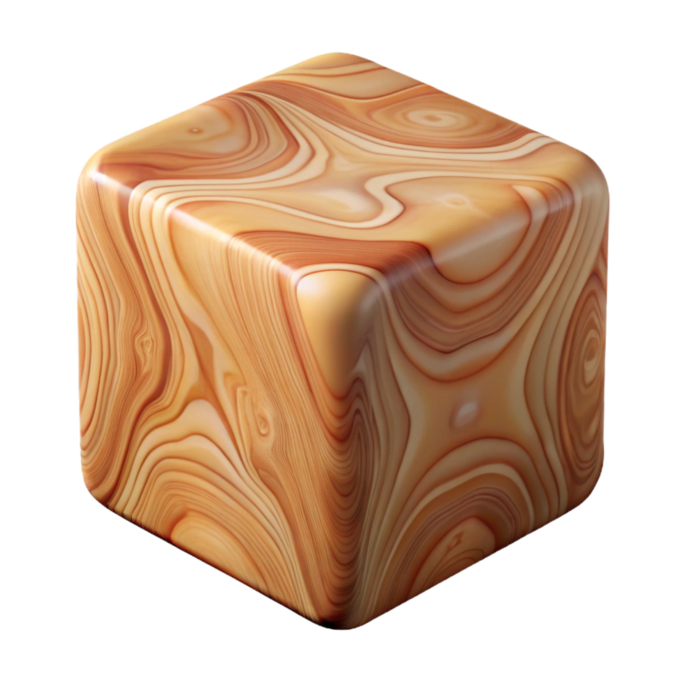 stunning creative Smooth Cedar Wood Cube Cutout original png