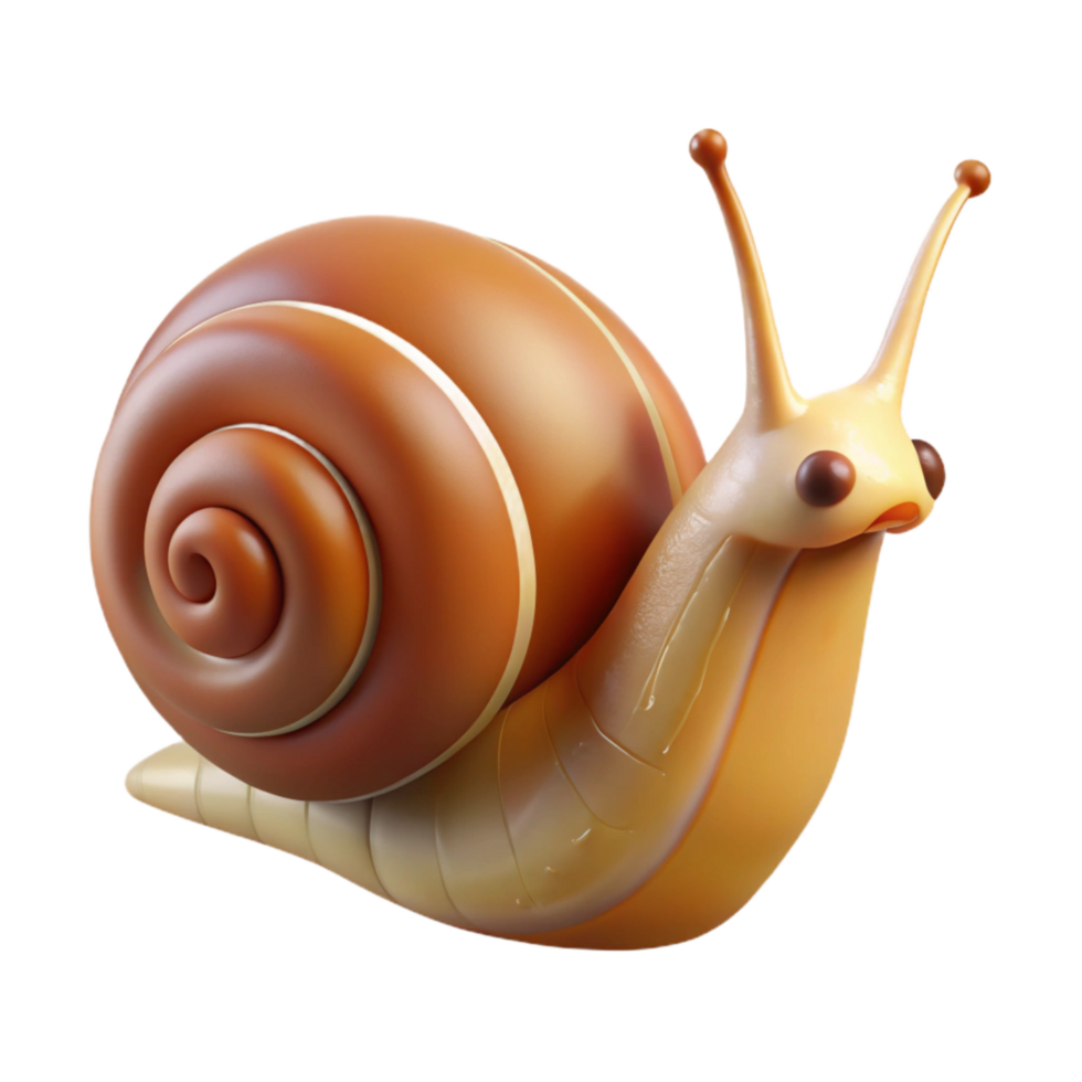 impressive minimalist Snail Crawling Slowly Isolated png