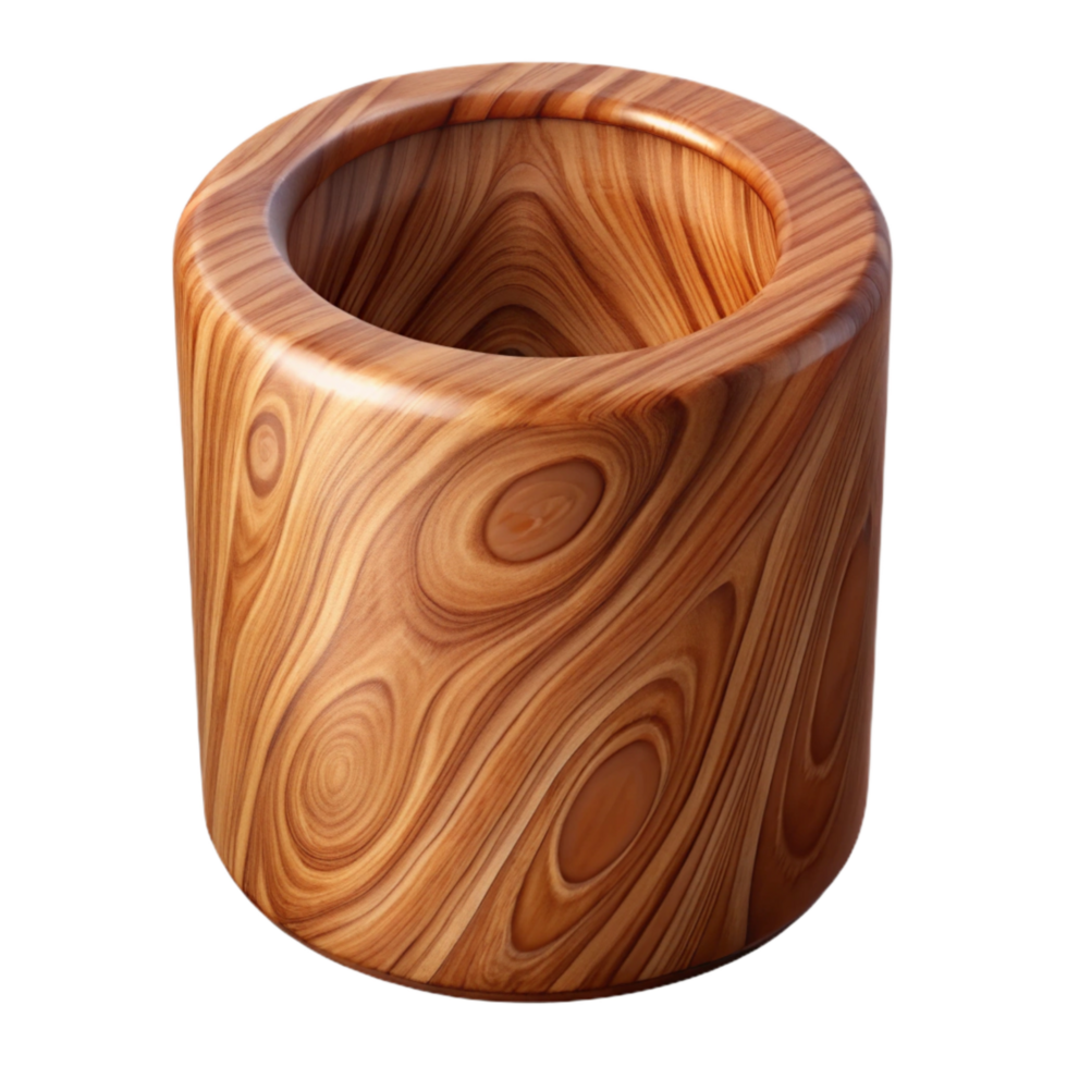dramatic vintage Smooth Walnut Wood Cylinder Cutout professional png